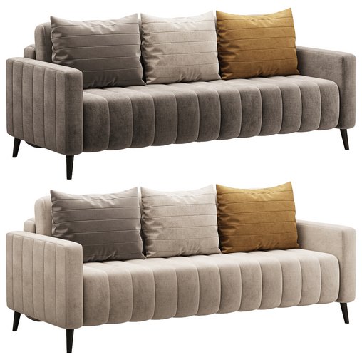 Sofa Markful Velvet Gray 3d model Download  Buy 3dbrute