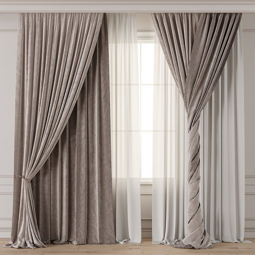 Curtain modern 13 3d model Download  Buy 3dbrute