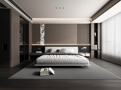 Modern bedroom 3d model Download  Buy 3dbrute