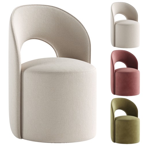Neta Upholstered Back Side Chair 3D model 3dbrute