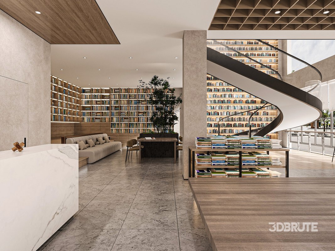 Modern Library - 3dbrute : 3dmodel furniture and decor