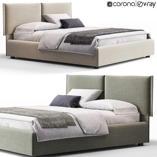 Bolzan Iorca Bed 3d model Download  Buy 3dbrute