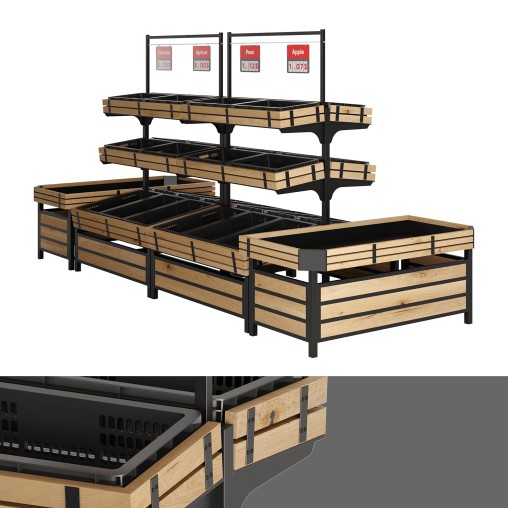 Shelves for Vegetables And Fruits Set 01 by Highbright Retail Solutions
