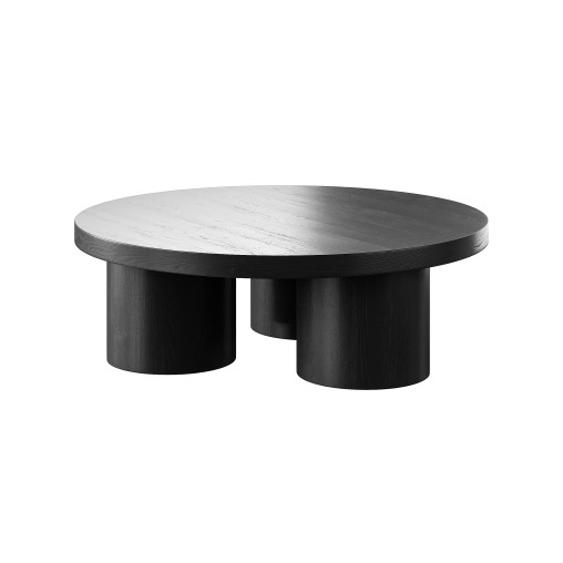 Damian Wooden Round Coffee Table – Black