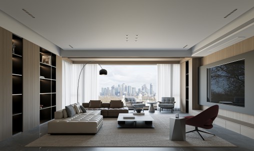 Modern living and dining room