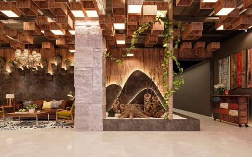 Modern spa lobby