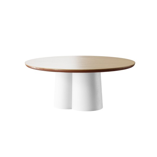 Polly Round Natural Coffee Table – White
