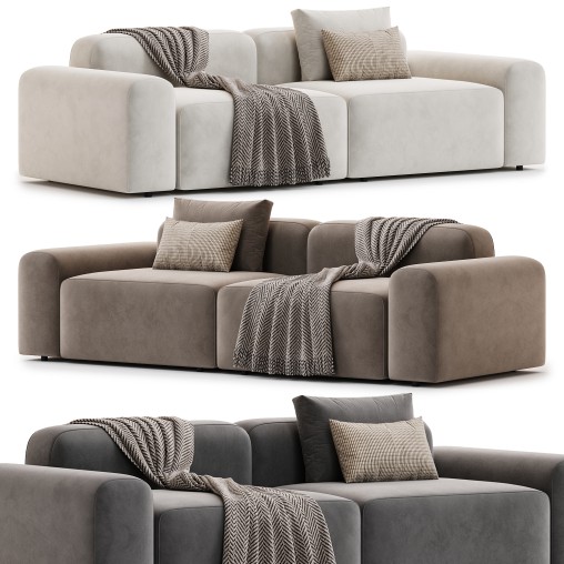 Fluffy Fabric Sofa Japanese Style