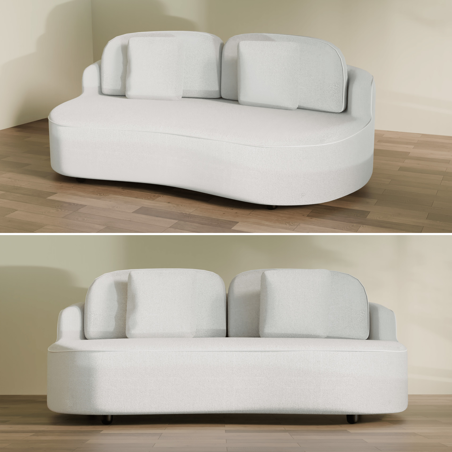 Contemporary Sofa 3D Model Modern Minimalist Design