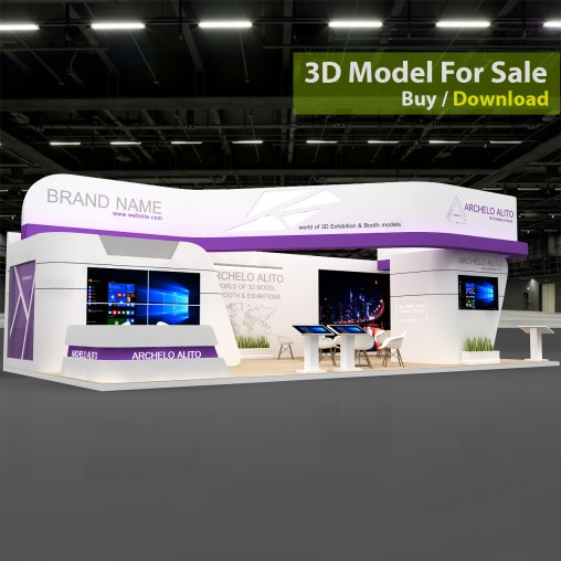 creative exhibition booth stall 3D model 3dbrute