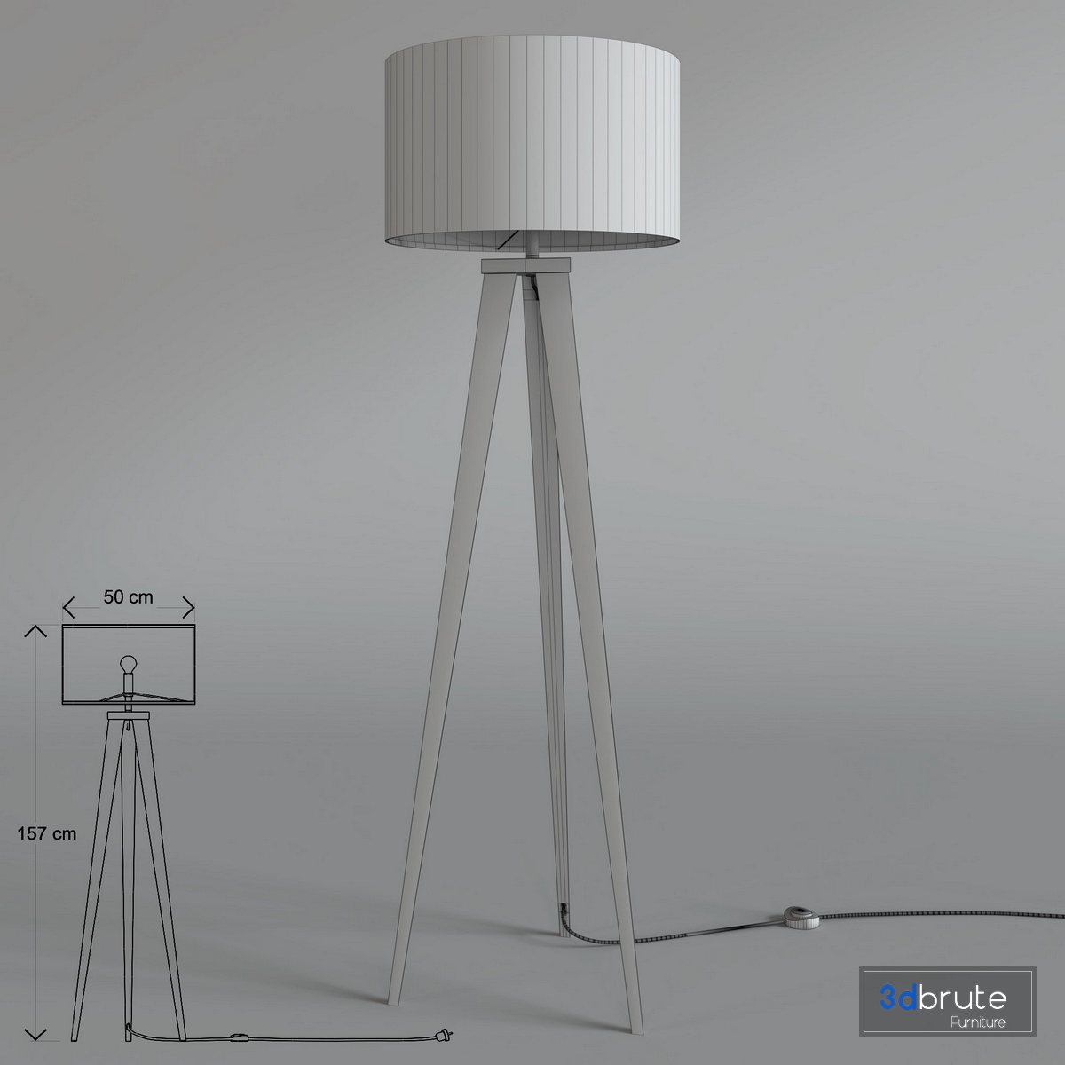 In detail Formuleren Regenachtig Zuiver floor lamp tripod 3d model Buy Download 3dbrute