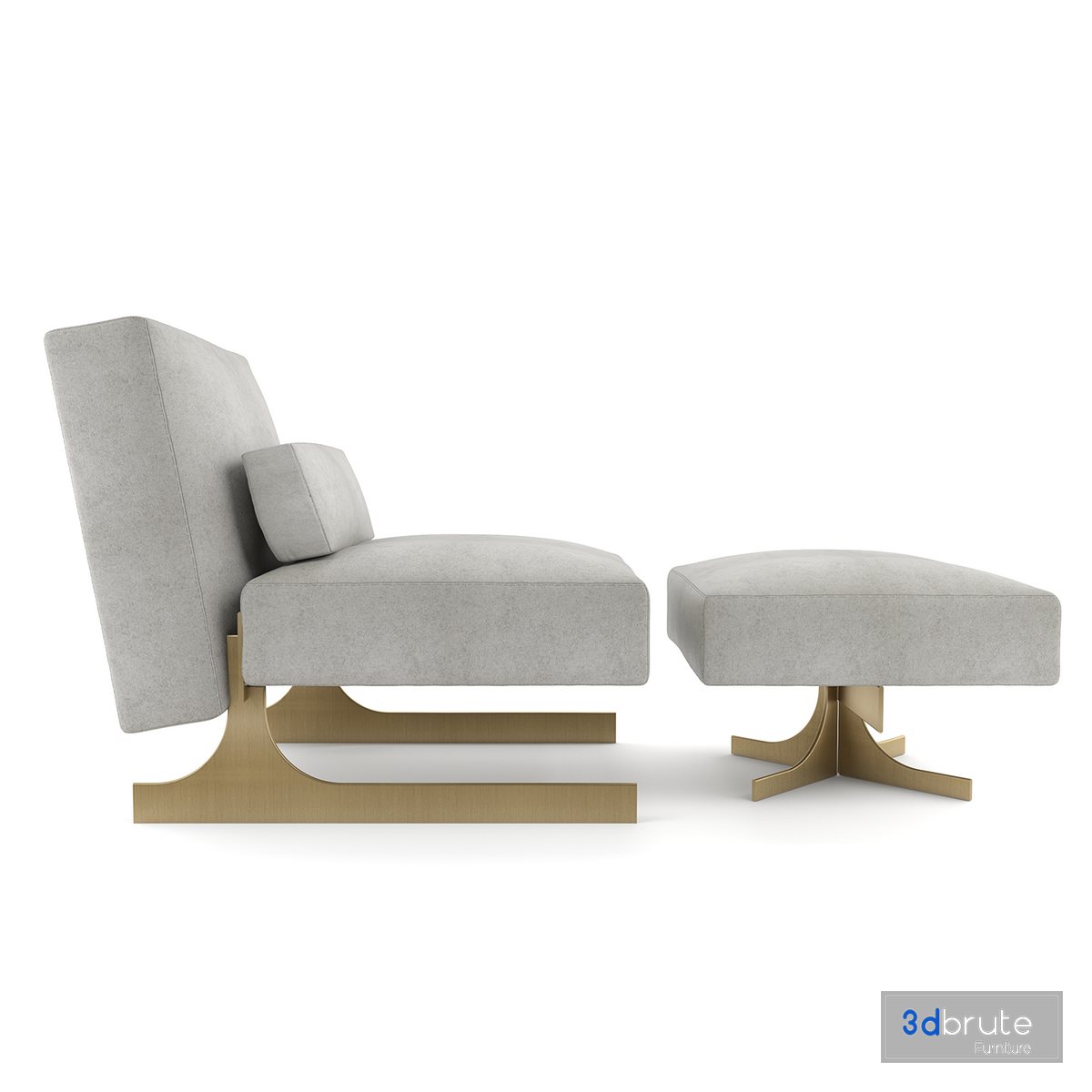 Avalon Armchair and Pouf 3D-Modell