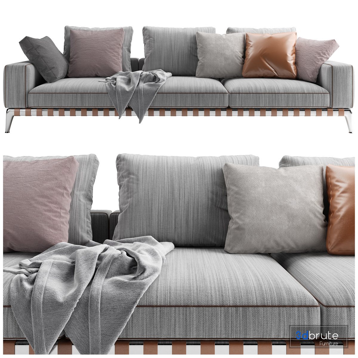 Flexform sofa-gregory xl 3d model Buy Download 3dbrute