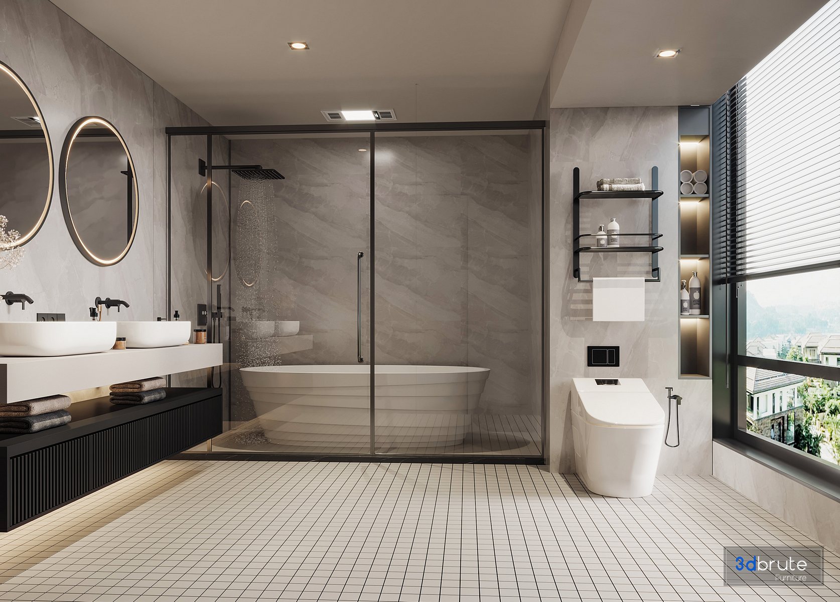Bathroom 3 3d model Buy Download 3dbrute