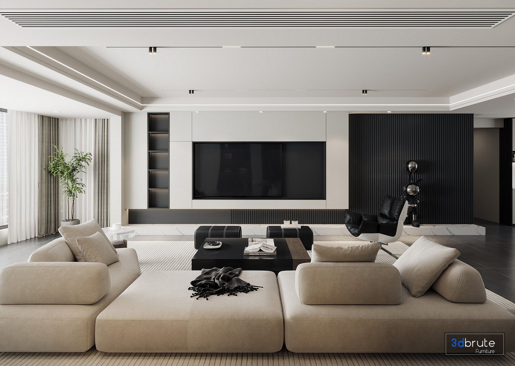 Living room 28 3d model Buy Download 3dbrute