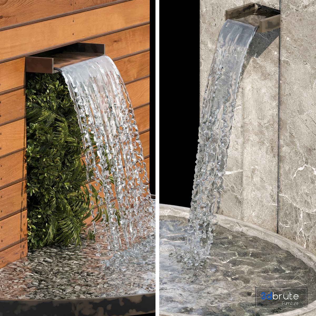 Waterfall fountains cascade 09 3d model Buy Download 3dbrute