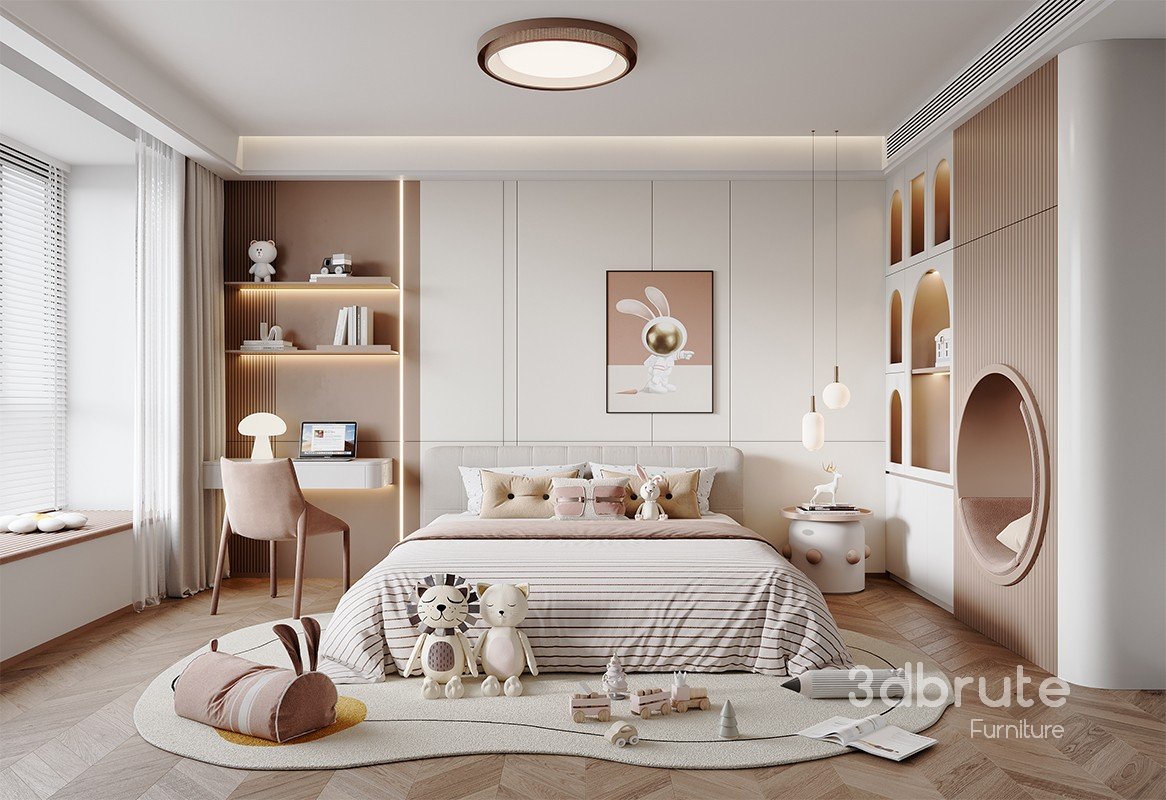 Modern bedroom 3d model Buy Download 3dbrute