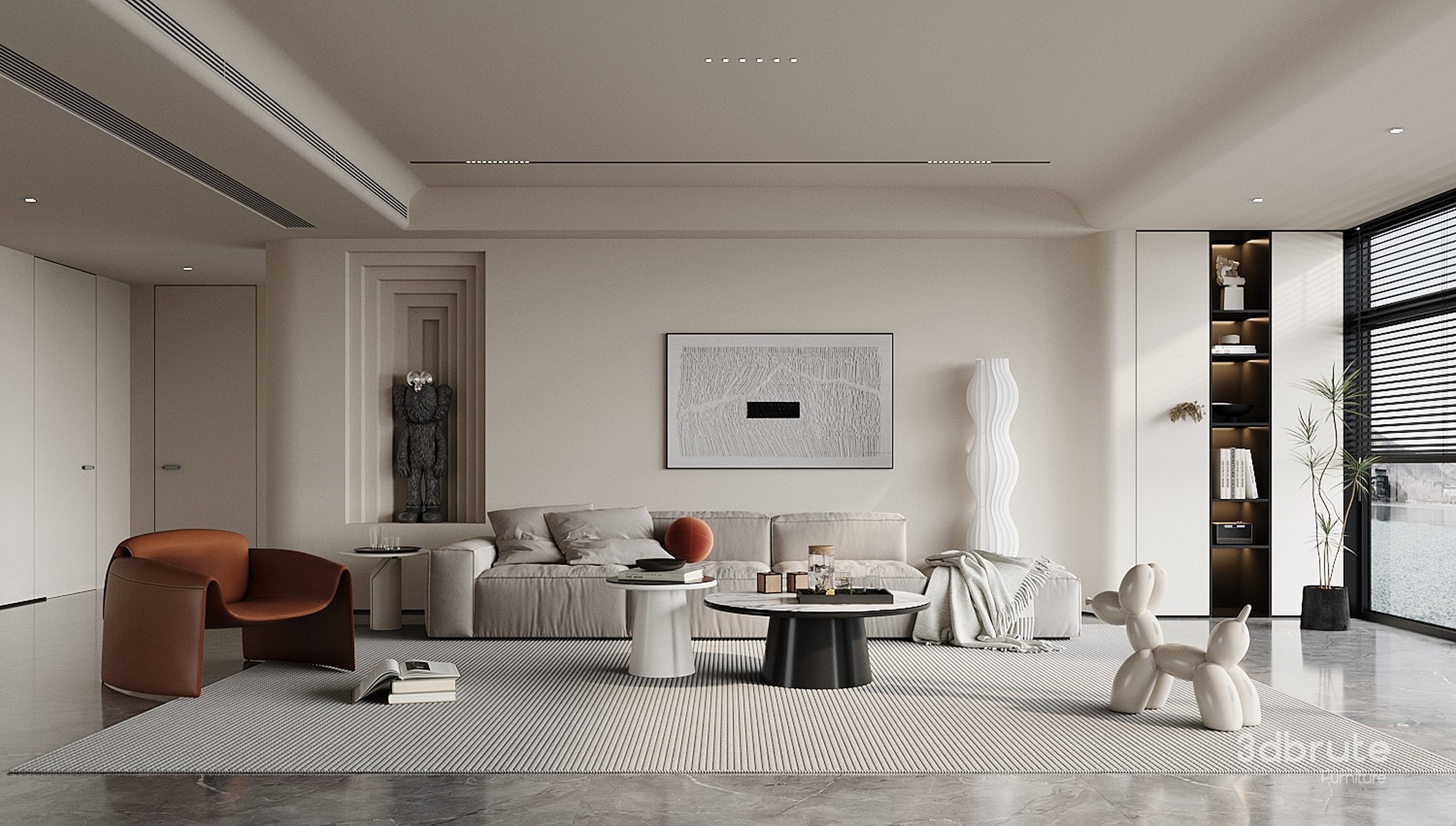 modern living room 3d model Buy Download 3dbrute