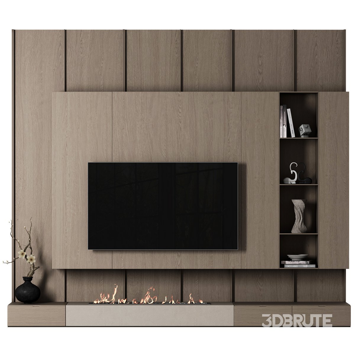 Tv Wall set R17 3d model 3dbrute
