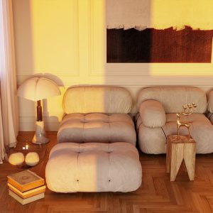 sofa and decorative object