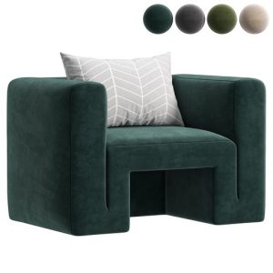 MATRA DEEP TEAL VELVET LOUNGE CHAIR BY CB2