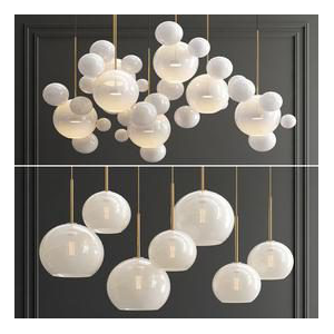 Giopato Bolle & Sculptural Glass Chandelier