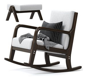 Rocking Chair Wooden High Resilience