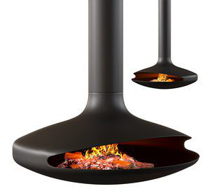 Suspended Rotating Fireplace Gyrofocus black