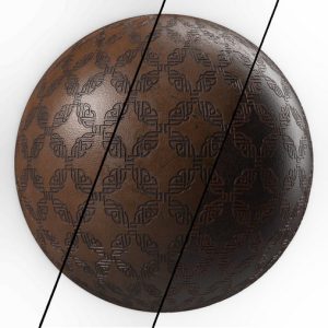 Leather Materials 20- Leather Ornament Pattern By Sbsar-Pbr 4k Seamless