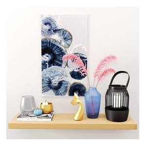Decor Set-No4- By Gray Glass And blue Vase