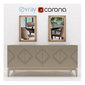 Sideboard with 2 Mirrors