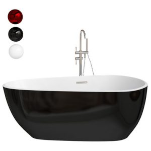 Elegant Modern Oval Freestanding Acrylic Bathtub with Soaking Function and Convenient Drain Assembly