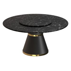 Modern Marble Dining Table Round Dining Table with Lazy Susan