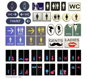 Bathroom signage logos